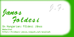 janos foldesi business card